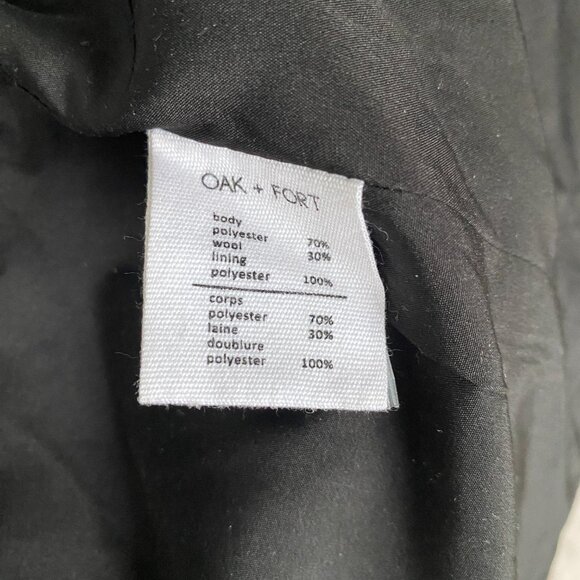 Oak + Fort Black and White Wool Blend Plaid Coat XS - Picture 10 of 14